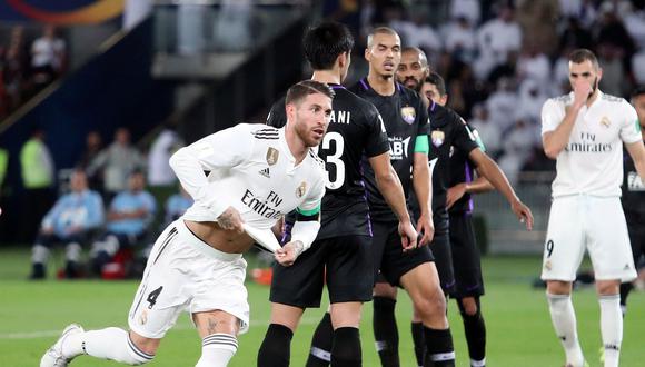 Real Madrid vs. Al Ain: Sergio Ramos puso el 3-0 en la final con notable cabezazo. (Foto: Reuters/AFP)