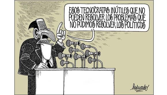 “Esos tecnócratas”. Viñeta de Heduardo publicada el 30-08-2017.