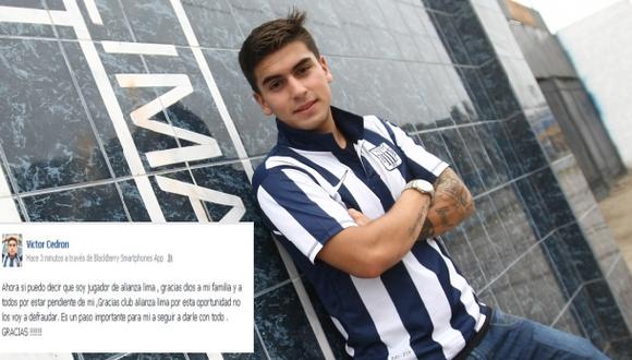 Víctor Cedrón ya es oficialmente jugador de Alianza Lima