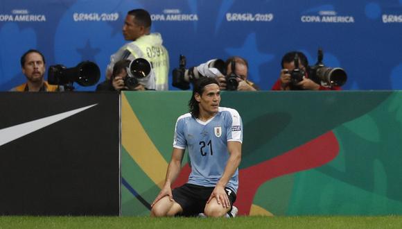 Perú vs. Uruguay: Cavani marcó el 1-0, pero línea anuló el gol por cuartos de la Copa América | VIDEO. (Foto: AFP)
