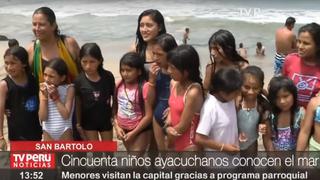 La emoción de niños de Ayacucho al conocer por primera vez el mar