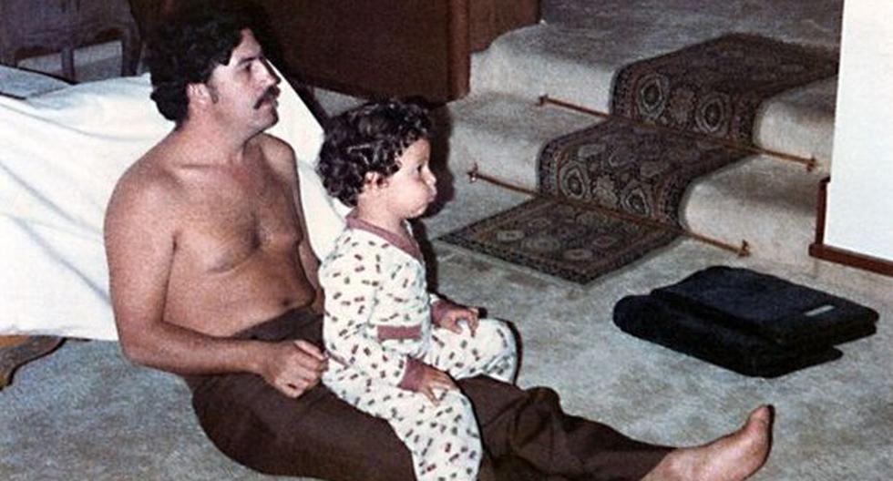 Pablo Escobar junto a su hijo Juan Pablo, cuando apenas era un niño. (Foto: Facebook Sebastián Marroquín)