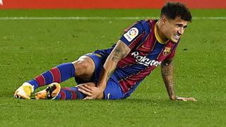 Philippe Coutinho no pudo acabar el partido Barcelona-Eibar y se fue cojeando