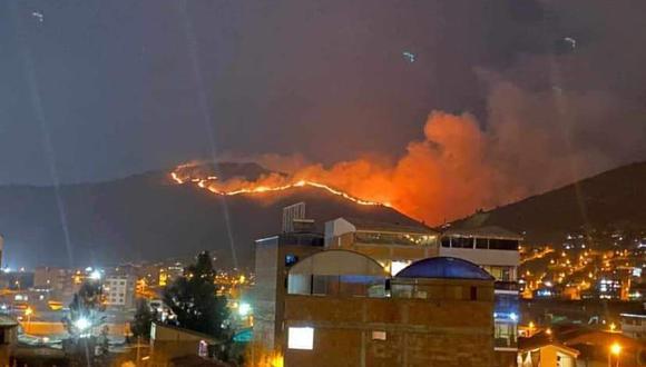 Fuego afecta los cerros de Quinza Cruzniyoc - Huanacaure, en la comunidad de Pillao Matao (San Jerónimo). (Foto: COER Cusco)