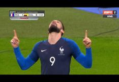 Francia vs Colombia: mira los goles de Giroud, Lemar y Muriel