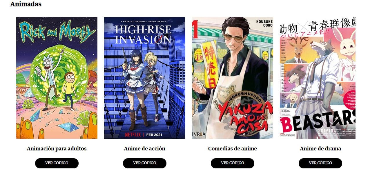 Qué ver en Netflix  Su sección oculta de animes: códigos secretos