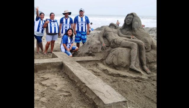 Esculturas se realizaron en playas de Chilca para promover el cuidado de las playas y del ecosistema marino. (Foto: Perú Ecológico / Facebook)