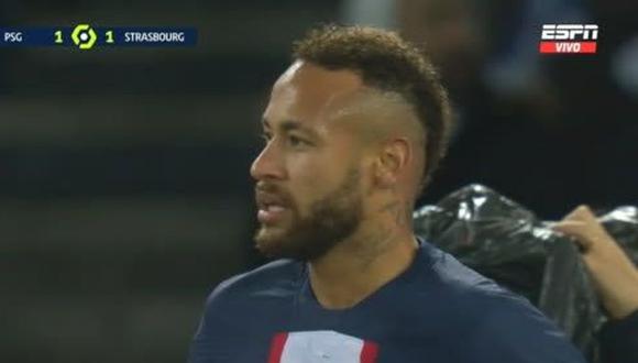 Neymar expulsado por simular en el PSG vs Estrasburgo: recibió dos amarillas en un minuto en la Ligue 1 | Foto: captura