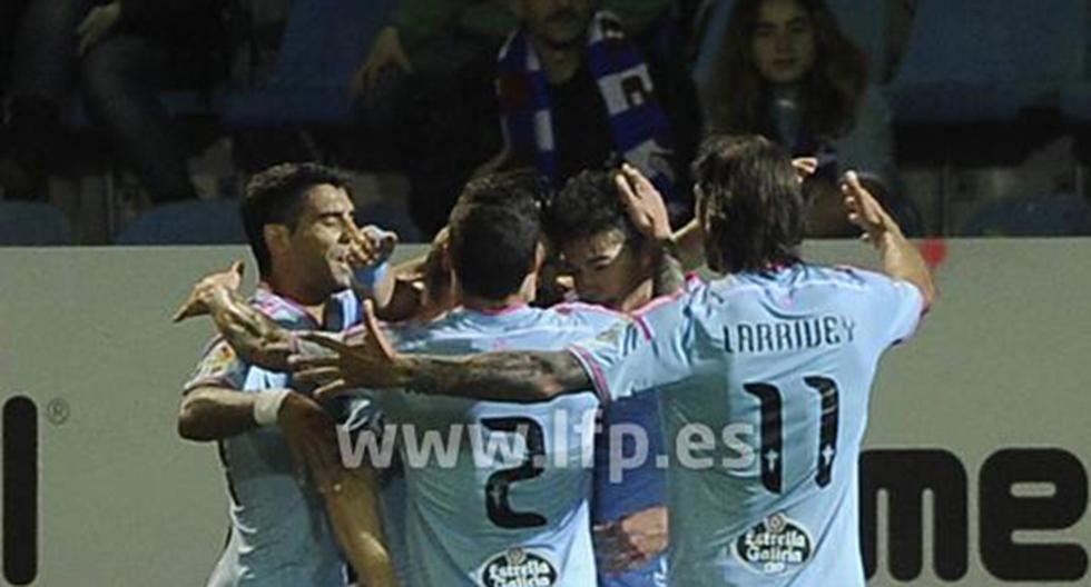 Santiago Mina anota el segundo gol del partido para el Celta de Vigo. (Foto: LFP)