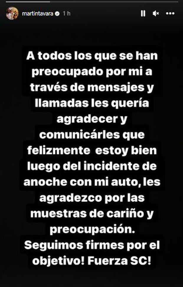 Este fue el mensaje de Martín Távara en su Instagram