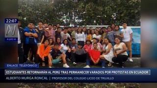 Liceo Trujillo: Alumnos peruanos varados en Ecuador serían trasladados a la frontera este miércoles