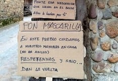 “Ponte mascarilla o date la vuelta”, el cartel a la entrada de un pueblo que busca cuidar a sus adultos mayores