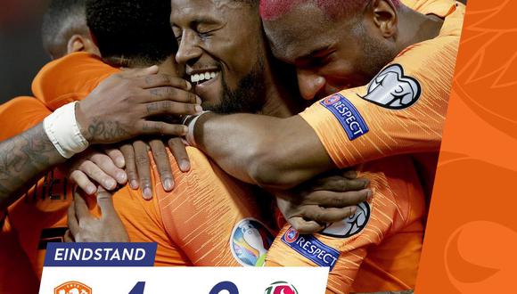 Holanda , con doblete de Memphis Depay, se impuso sin problemas a Bielorrusia por la primera jornada del Grupo C en Rotterdam. (Foto: Twitter Holanda)