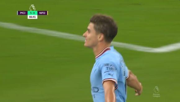 Gol de Julián Álvarez: así fue la primera anotación del argentino en la Premier League. (Captura: ESPN)