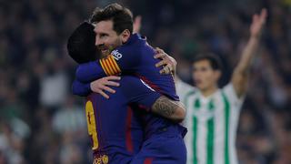 Barcelona goleó 5-0 a Betis con dobletes de Luis Suárez y Lionel Messi