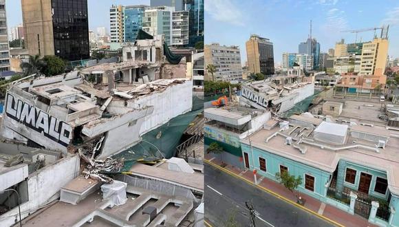 Estructura se encuentra en peligro de colapso a un lado de la Casa Museo Ricardo Palma. (Foto: Twitter)