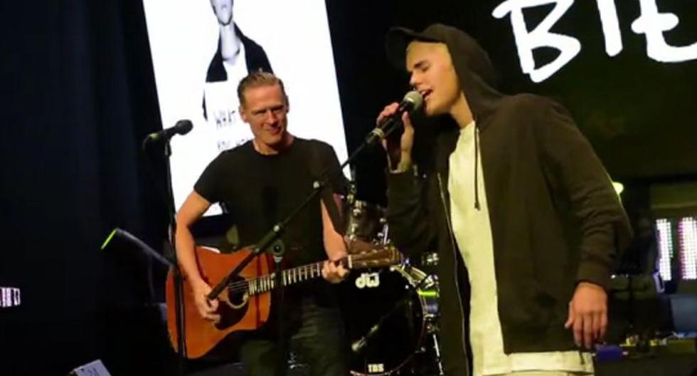 Justin Bieber y Bryan Adams a dúo cantando el tema "Baby". (Foto: Captura YouTube)