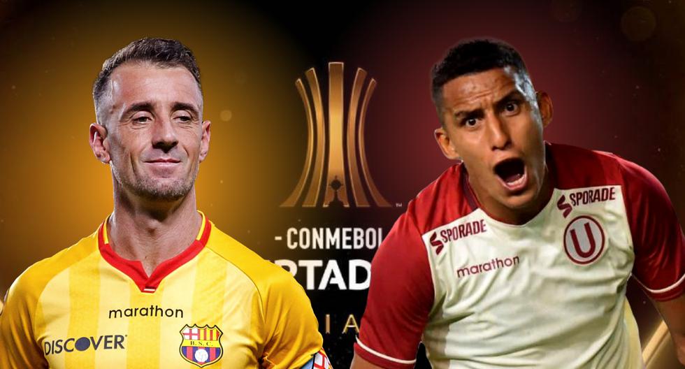 Universitario vs. Barcelona: los cremas visitan a los canarios el 23 de febrero y cierran la fase 2 de la Copa Libertadores el 2 de marzo. (Foto: Composición propia).