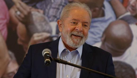El expresidente brasileño (2003-2011) Luiz Inácio Lula da Silva, ofrece una conferencia de prensa en el edificio del sindicato de trabajadores metalúrgicos en Sao Bernardo do Campo, en el área metropolitana de Sao Paulo, Brasil. (Foto: AFP / Miguel SCHINCARIOL).