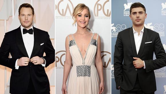 Chris Pratt, Jennifer Lawrence y Zac Efron entre los nominados a los MTV Movie Awards. (Foto: AP/ Reuters)