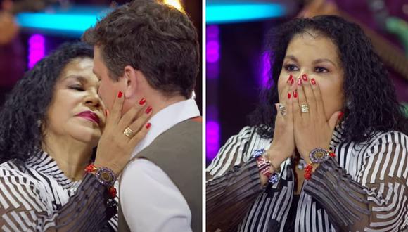 Eva Ayllón y Óscar López Arias se dieron un beso en show en vivo. (Foto: captura YouTube)