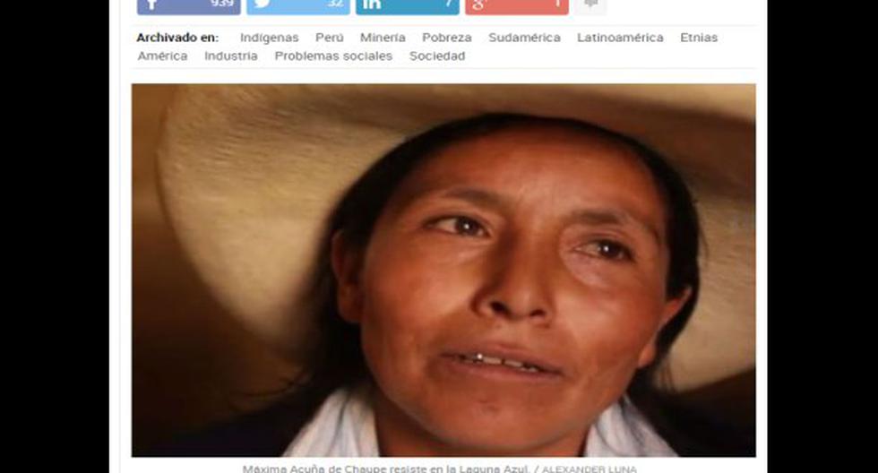 Máxima Acuña le ganó juicio a minera Yanacocha, (Foto: Captura El País)