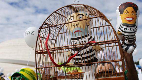 El muñeco de Lula preso que simboliza el malestar contra Dilma