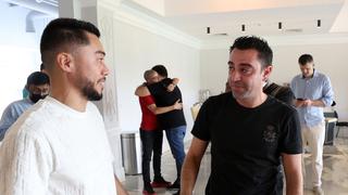 Xavi Hernández no pudo contener las lágrimas al despedirse del plantel de Al Sadd