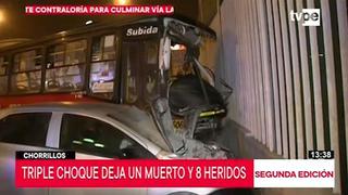 Triple choque en Chorrillos dejó un muerto y ocho heridos