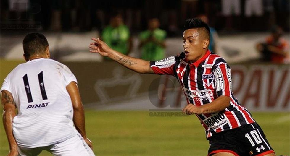 El gol de Christian Cueva le bastó al Sao Paulo para empatar 1-1 ante ABC y avanzar a la siguiente ronda de la Copa de Brasil. (Foto: Gazeta Press)