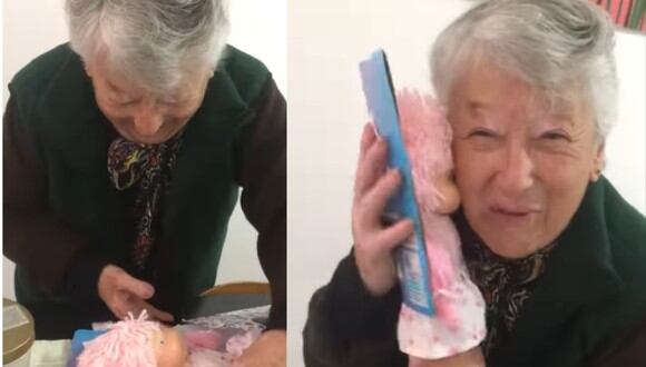 Una abuela recibió una muñeca como regalo y su reacción se volvió viral en las redes sociales. (Foto: Instagram/eliquirooga).