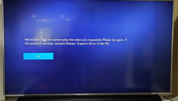 Este es el error 39 que gran parte de usuarios tiene problemas en Disney Plus. (Foto: Alexander Mackendrick / Twitter)