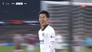 Gol de Daichi Kamada para el 2-1 de Frankfurt vs. West Ham en Londres | VIDEO