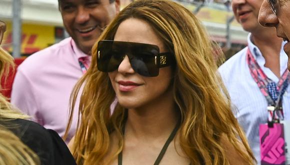 Shakira estuvo en el Grand Prix de Gran Bretaña con un gran atuendo (Foto: AFP)