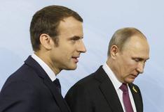 Emmanuel Macron pide a Vladimir Putin que Rusia ejerza "toda su influencia" sobre Al Asad