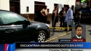 San Miguel: hallan baleado el auto usado en asalto a cambistas