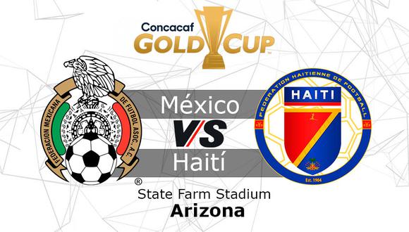 México juega contra Haití por la semifinal de la Copa Oro 2019 en el State Farm Stadium de Arizona.