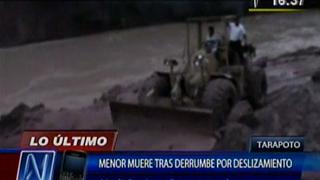 Tarapoto: niño de tres años muere sepultado por avalancha