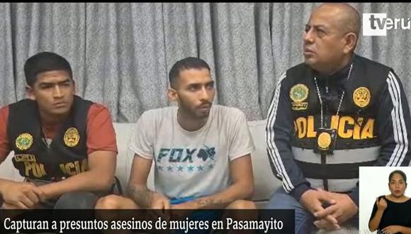 Policía captura a dos sujetos sospechosos de participar en el crimen de dos venezolanas en la vía ‘Pasamayito’. (Foto: TV Perú)