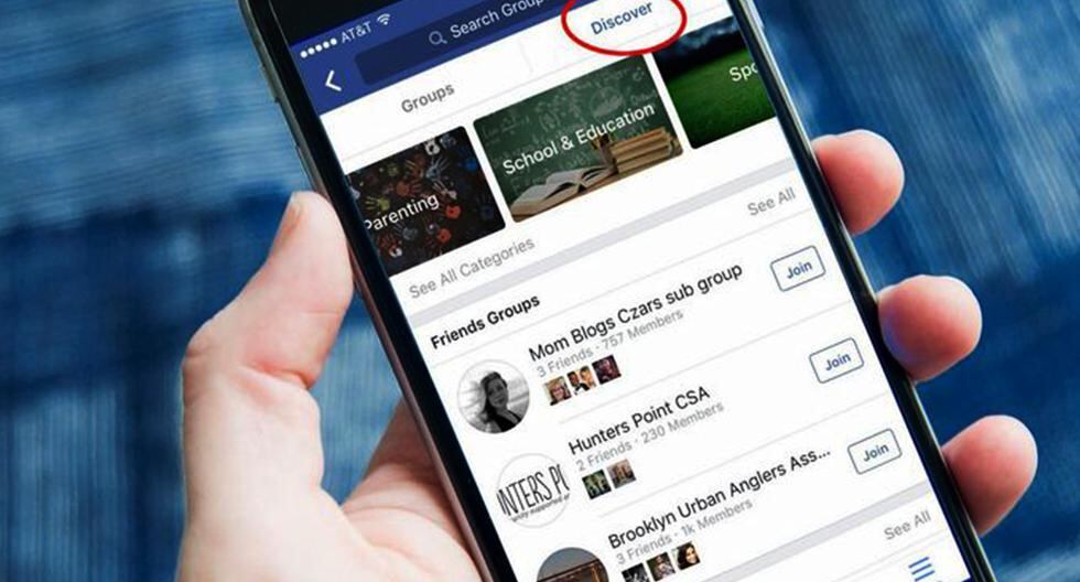 Facebook pone a disposición su nueva función para recomendarte grupos. Se llama \"Discover\" y puedes obtenerla con la última actualización. (Foto: mashable)