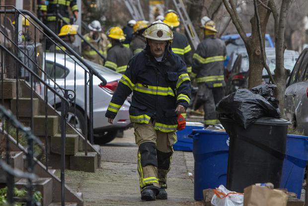 Firefighters work in an apartment building where a fire occurred on Wednesday, January 5, 2022, in Philadelphia.  (AP Photo / Matt Rourke)