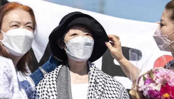 Fusako Shigenobu quedó en libertad más de 20 años después de su arresto en Osaka. AFP