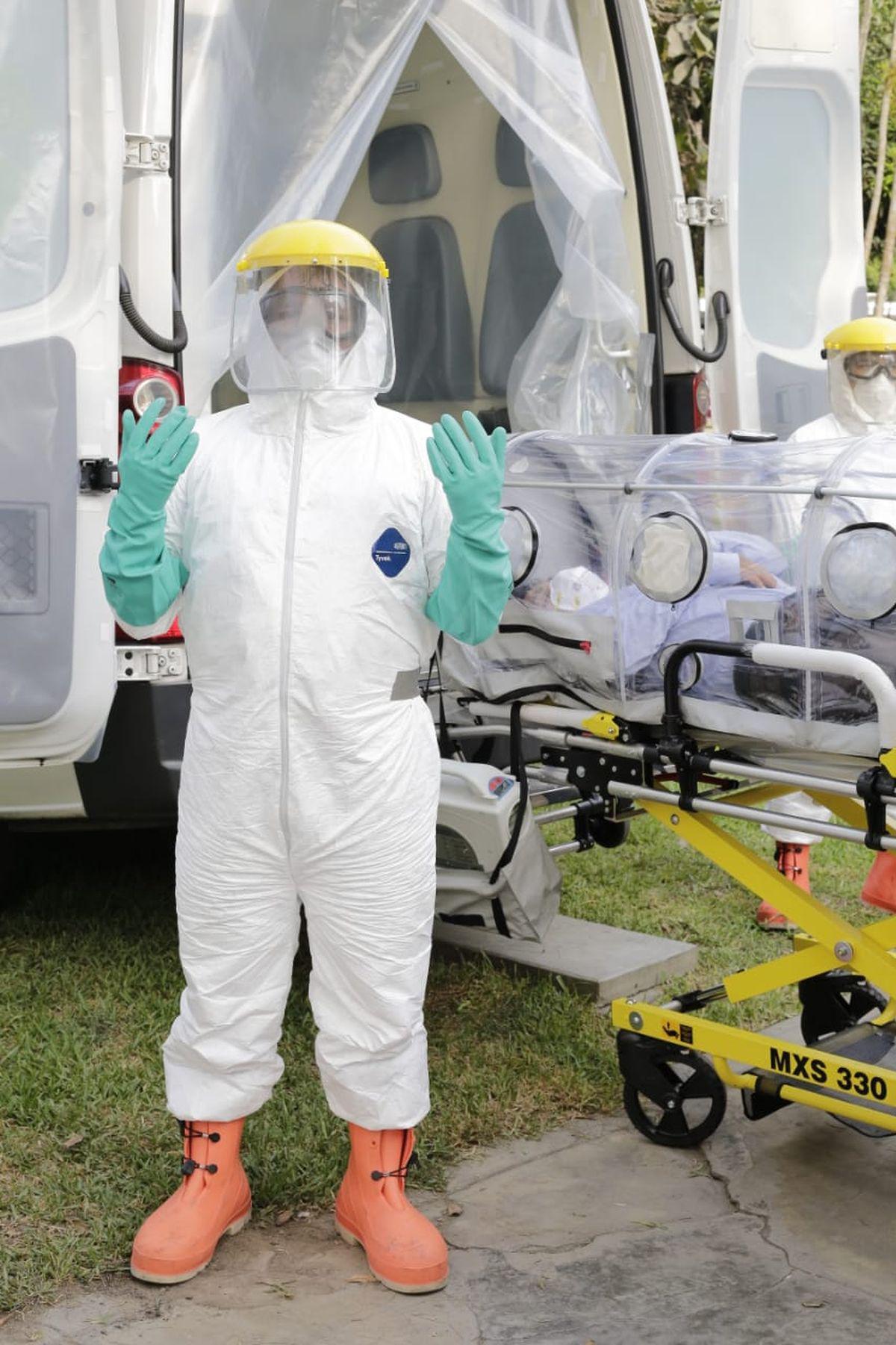Samu, del Minsa, mostró su preparación para el traslado de pacientes con posible diagnóstico de coronavirus (César Zamalloa/GEC)