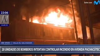 Villa María del Triunfo: gran incendio en inmueble ubicado en las avenidas Pachacútec y Velasco Alvarado