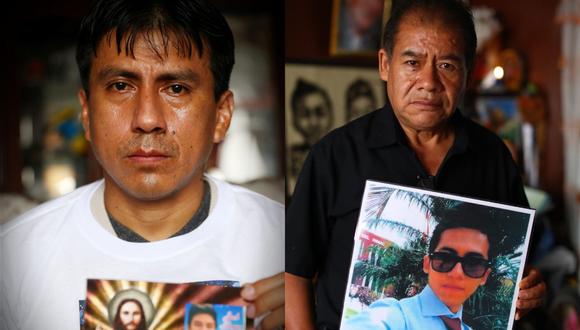 Óscar Pintado (izquierda), padre de Jack Bryan, pidió a su madre que viaje a Iquitos por seguridad, ante las amenazas que están recibiendo las familias de las víctimas, según comentó. Salvador Sotelo (derecha), padre de Inti, sigue buscando justicia por la muerte de su hijo juto con toda su familia. (Fuente: GEC/Alessandro Currarino)