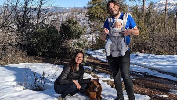 Ellen Chung, su esposo Jonathan Gerrish,  su hija de 1 año y su perro Oski fueron encontrados muertos en una ruta de senderismo cerca del río Merced, en California. (Foxnews.com).