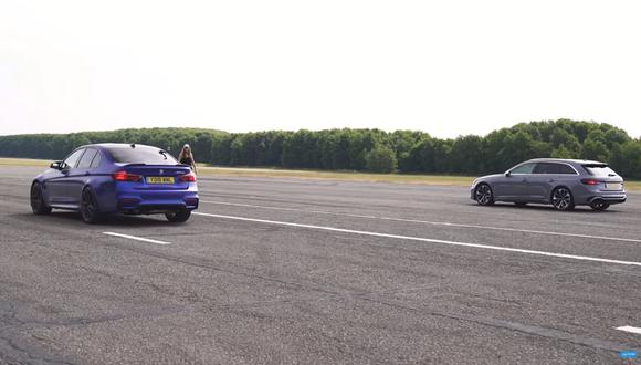 El canal de YouTube Carwow enfrentó al BMW M3 CS y Audi RS4 Avant en distintas pruebas de aceleración. (Foto: YouTube).