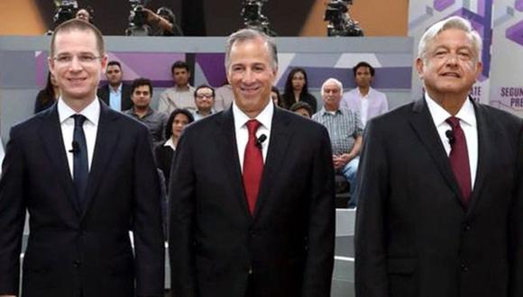Ricardo Anaya Cortés, José Antonio Meade Kuribreña y Andrés Manuel López Obrador son los tres contendientes mejor posicionados en las encuestas. (AFP)