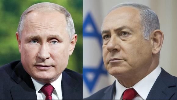 Benjamin Netanyahu advierte a Vladimir Putin que actuará contra Irán en Siria pese al derribo de avión ruso. (Fotos: Reuters / EFE).