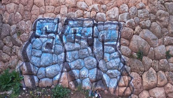 El grafiti lleva las iniciales "SCC" (Foto: Andina)